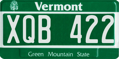 VT license plate XQB422