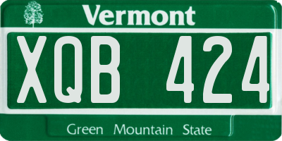 VT license plate XQB424