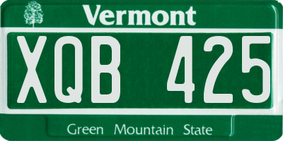 VT license plate XQB425