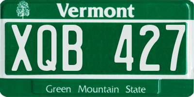 VT license plate XQB427