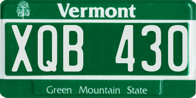 VT license plate XQB430
