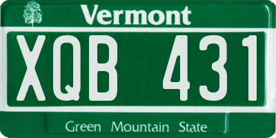 VT license plate XQB431