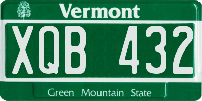 VT license plate XQB432