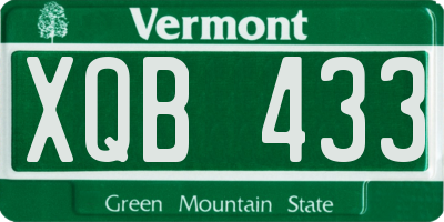VT license plate XQB433
