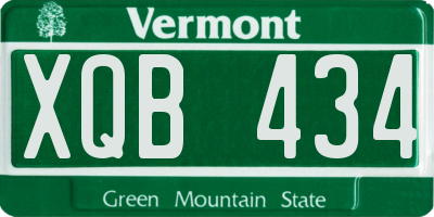VT license plate XQB434
