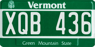 VT license plate XQB436