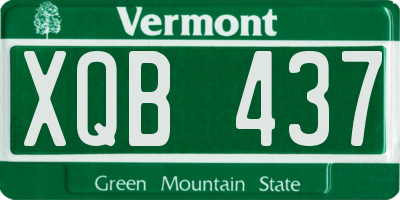 VT license plate XQB437