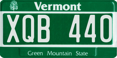 VT license plate XQB440