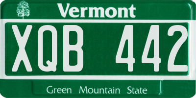 VT license plate XQB442
