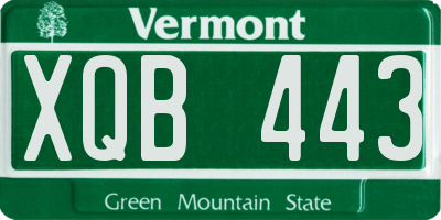 VT license plate XQB443