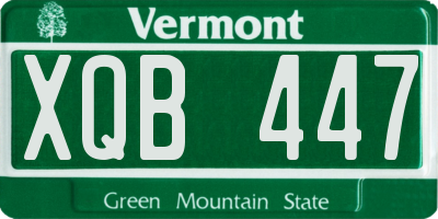 VT license plate XQB447
