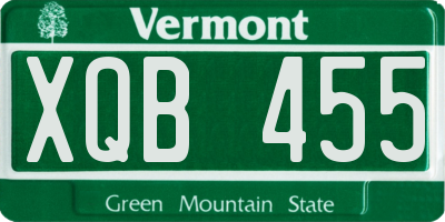 VT license plate XQB455
