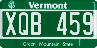 VT license plate XQB459