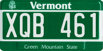 VT license plate XQB461
