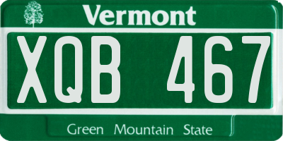 VT license plate XQB467