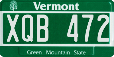 VT license plate XQB472