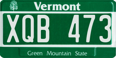 VT license plate XQB473