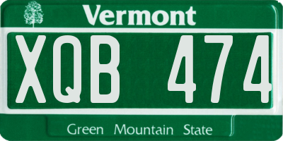 VT license plate XQB474