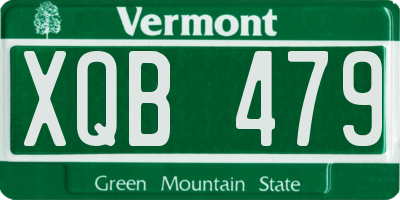 VT license plate XQB479