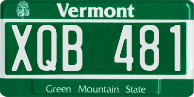 VT license plate XQB481