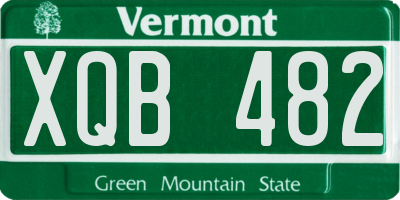 VT license plate XQB482