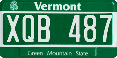 VT license plate XQB487