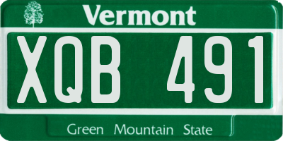 VT license plate XQB491