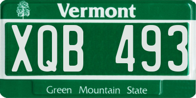 VT license plate XQB493