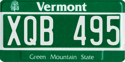 VT license plate XQB495
