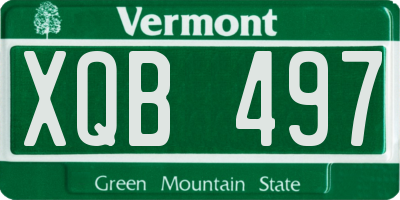 VT license plate XQB497