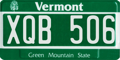 VT license plate XQB506