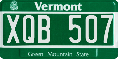 VT license plate XQB507