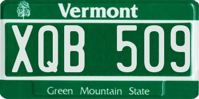 VT license plate XQB509