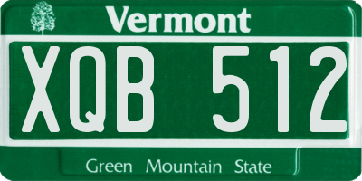 VT license plate XQB512