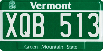 VT license plate XQB513