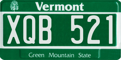 VT license plate XQB521