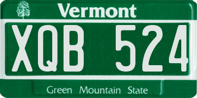 VT license plate XQB524