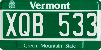 VT license plate XQB533