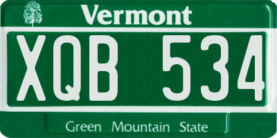 VT license plate XQB534
