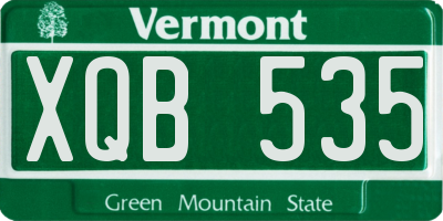 VT license plate XQB535