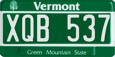 VT license plate XQB537