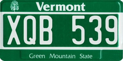 VT license plate XQB539