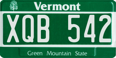 VT license plate XQB542