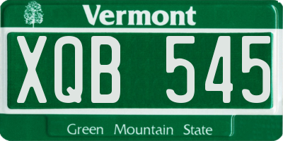 VT license plate XQB545