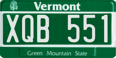 VT license plate XQB551