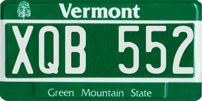VT license plate XQB552