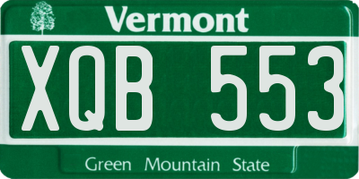 VT license plate XQB553