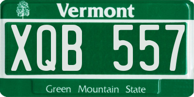 VT license plate XQB557