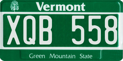 VT license plate XQB558