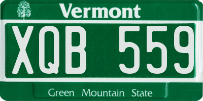 VT license plate XQB559